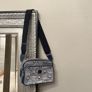 MCM Jacquard Blue Vintage Bag